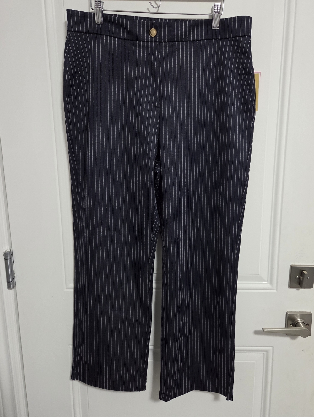 NWT - Michael Kors Women's Striped High Rise Straight Ankle Pants - Size 10